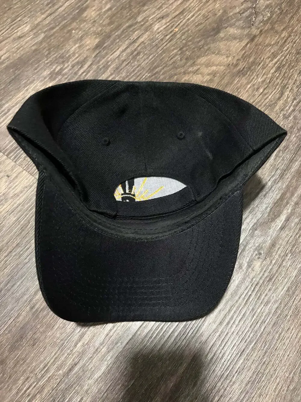Lake Love Embroidered Black Adjustable Hat Sun Water NEW